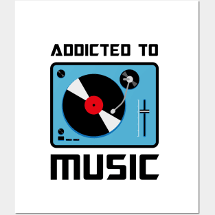 Addicted to music Retro Vinyl Player Posters and Art